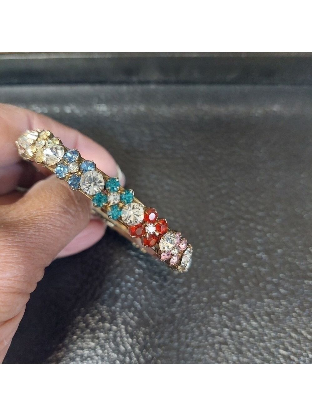 Vintage* Multi-Colour Rhinestone Bracelet - Picture 3 of 4